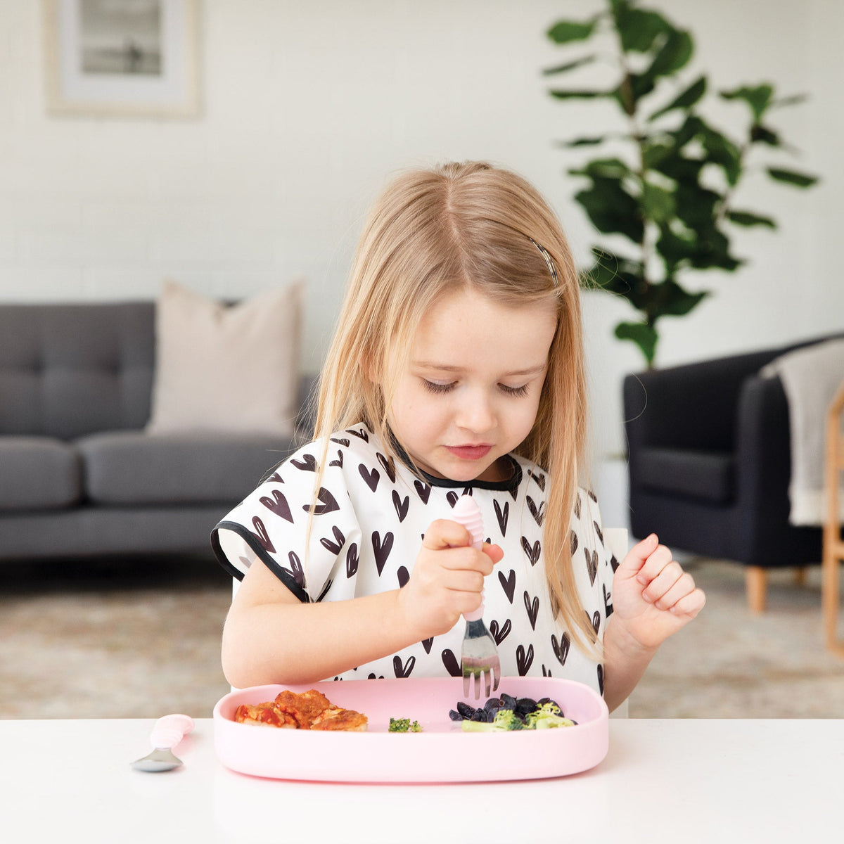 Bumkins Signature | Pink Eco-Friendly Children's Dinnerware Suction Plate/Tray
