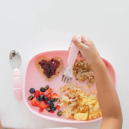 Bumkins Signature | Pink Eco-Friendly Children's Dinnerware Suction Plate/Tray