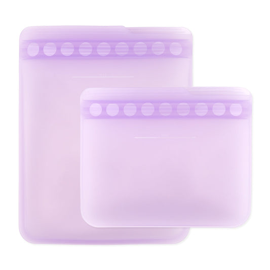 Bumkins Best Price | Child-Friendly Lavender Reusable Silicone Food Storage Bags