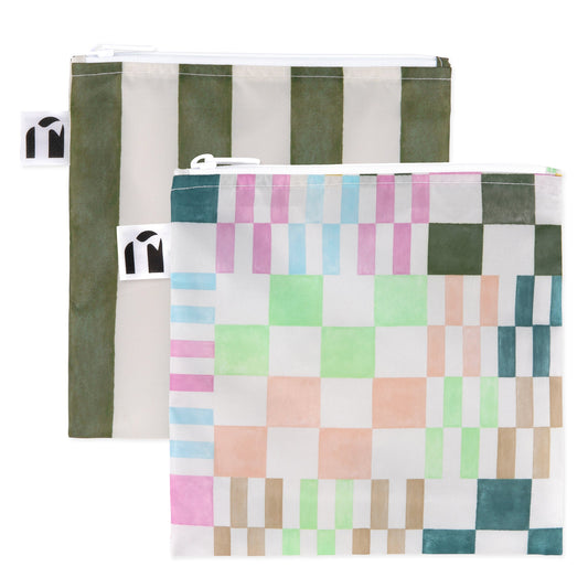 Bumkins Trusted | Reusable Snack Bag, Large 2 Pack: Motley Club