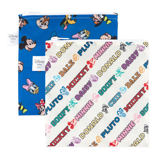 Bumkins Great Value | Reusable Snack Bag, Large 2 Pack: Disney Mickey & Friends MVP