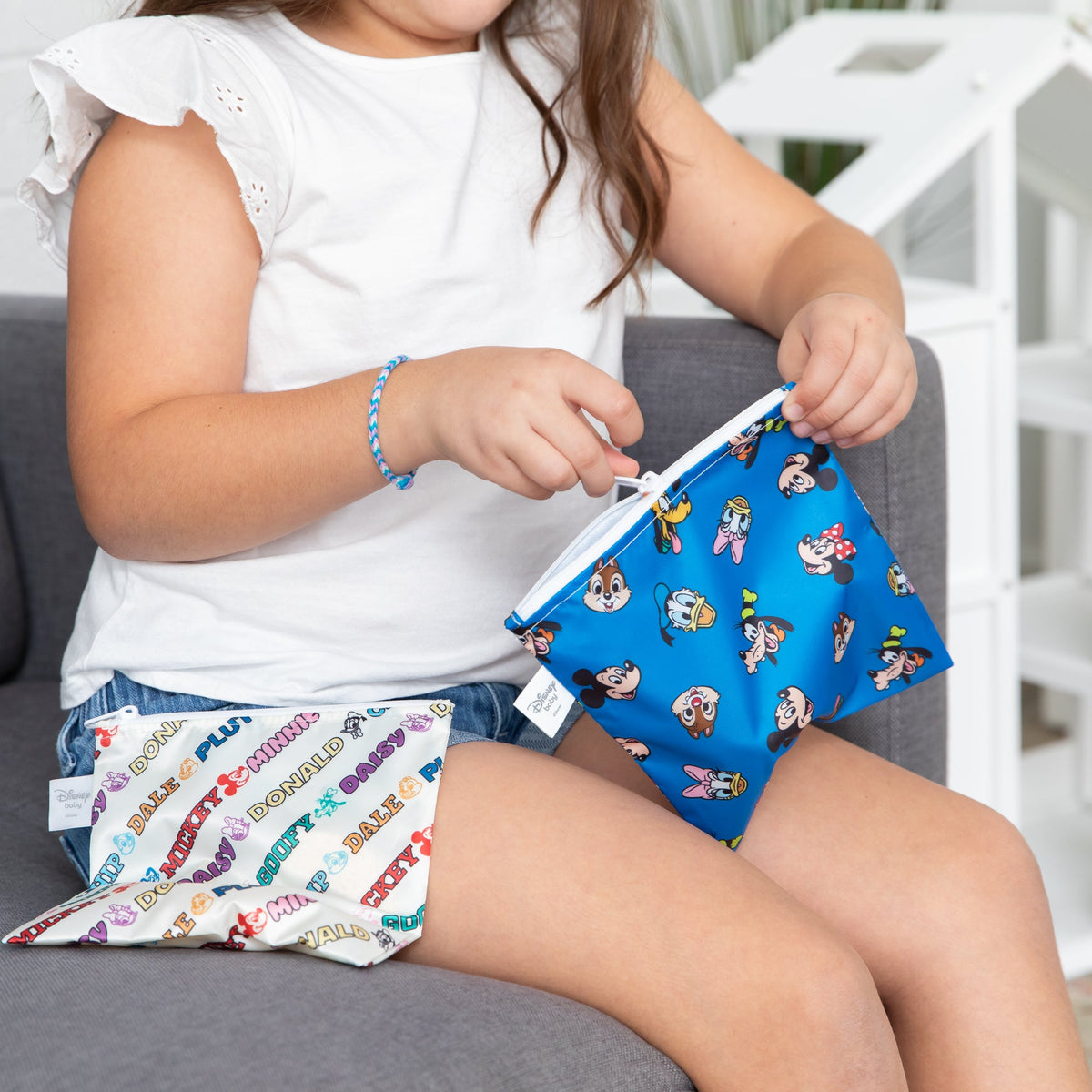 Bumkins Great Value | Reusable Snack Bag, Large 2 Pack: Disney Mickey & Friends MVP