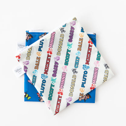 Bumkins Great Value | Reusable Snack Bag, Large 2 Pack: Disney Mickey & Friends MVP