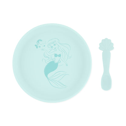 Bumkins Top Pick | Princess Ariel Silicone Plate and Spoon Set for Babies