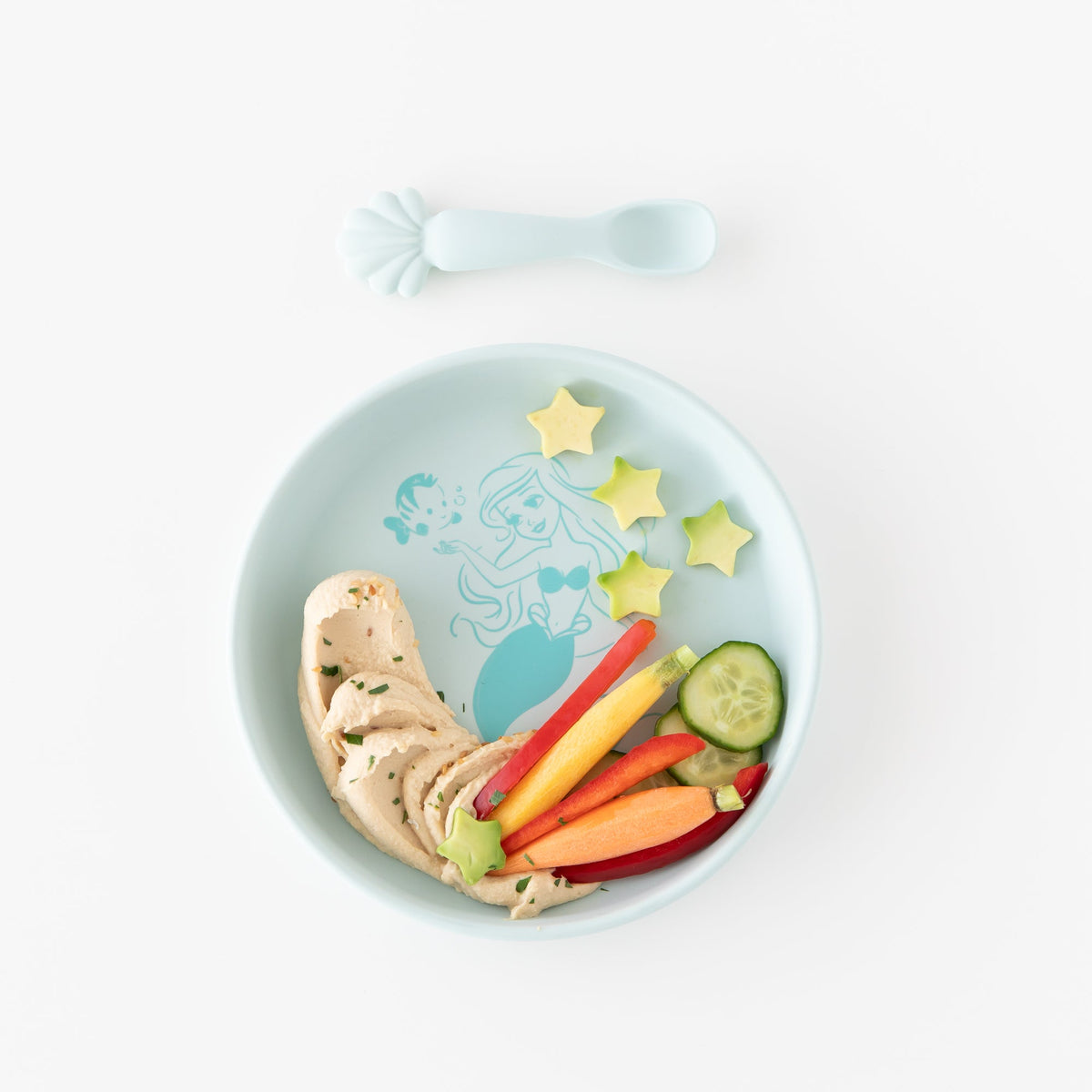 Bumkins Top Pick | Princess Ariel Silicone Plate and Spoon Set for Babies