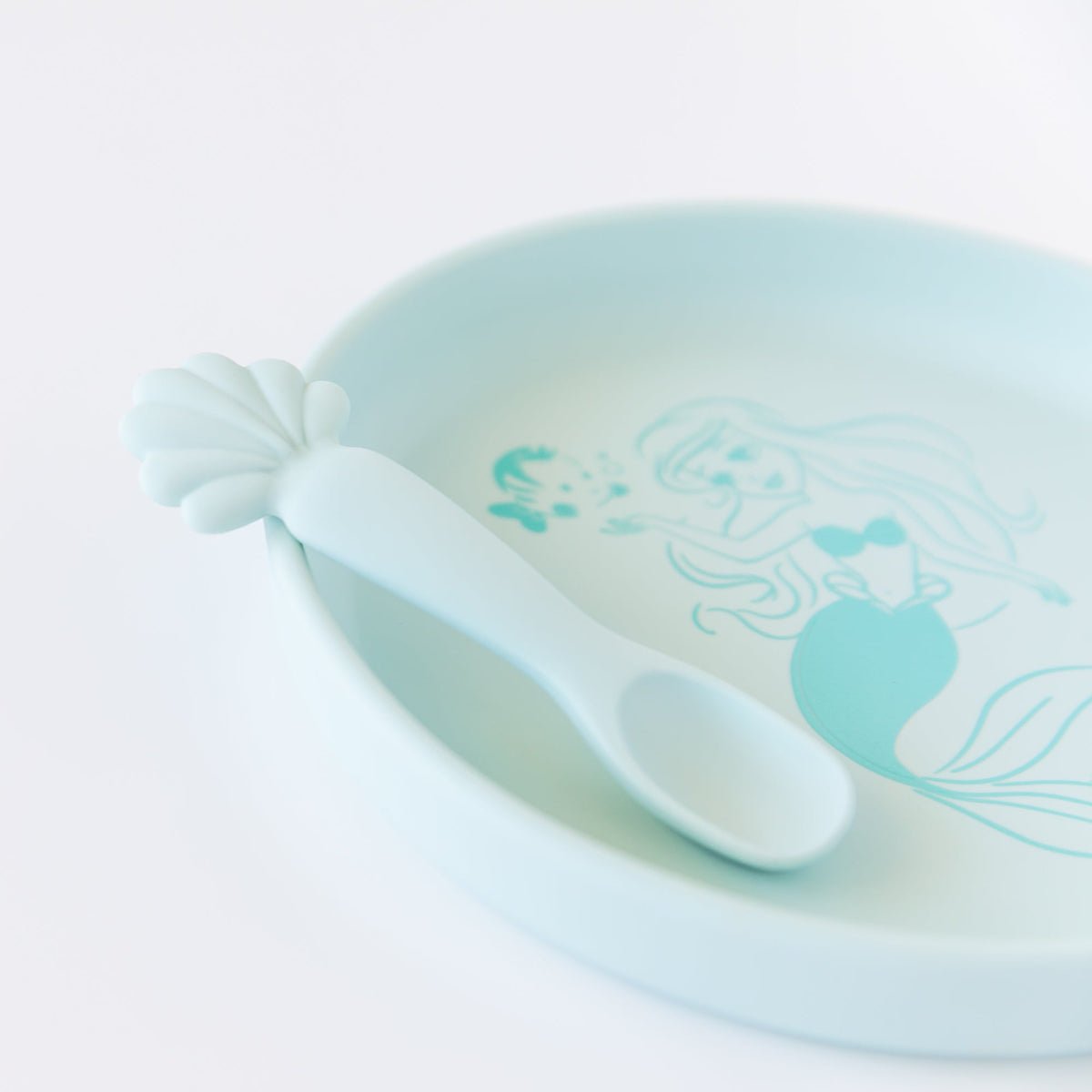 Bumkins Top Pick | Princess Ariel Silicone Plate and Spoon Set for Babies
