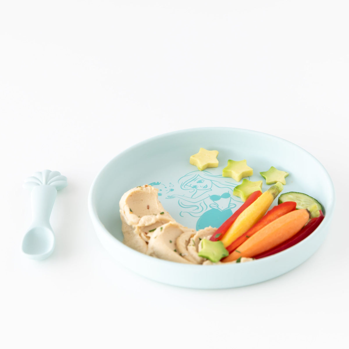 Bumkins Top Pick | Princess Ariel Silicone Plate and Spoon Set for Babies