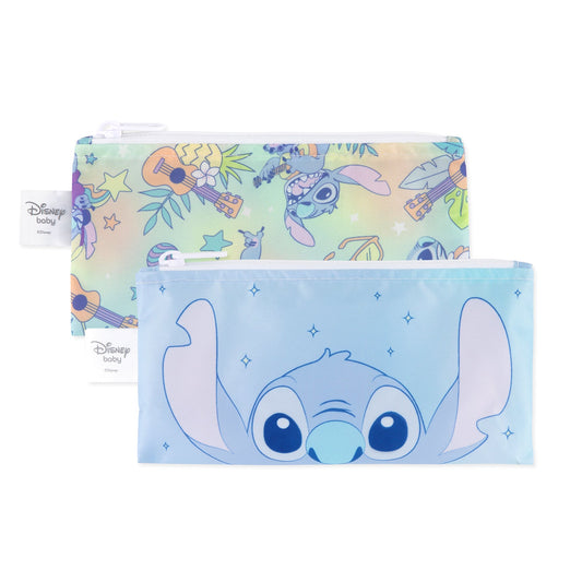 Bumkins Everyday | Reusable Snack Bag, Small 2 Pack: Stitch Star-ring Up Trouble