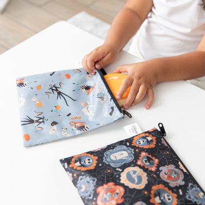 Bumkins Quality | Reusable Snack Bag, Large 2 Pack: Everyday Is Halloween