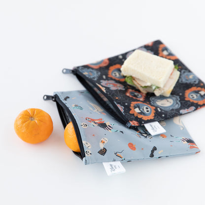 Bumkins Quality | Reusable Snack Bag, Large 2 Pack: Everyday Is Halloween