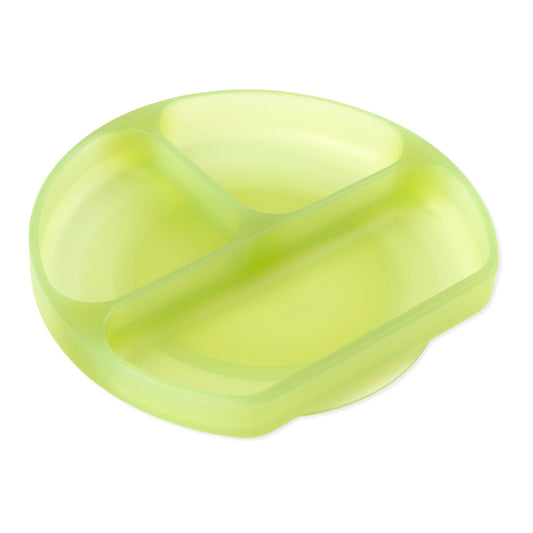 Bumkins Best Price | Silicone Grip Dish with 3 Sections for Babies - Green Jelly