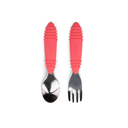 Bumkins Discount | Food-Safe Children's Spoon and Fork Set in Red