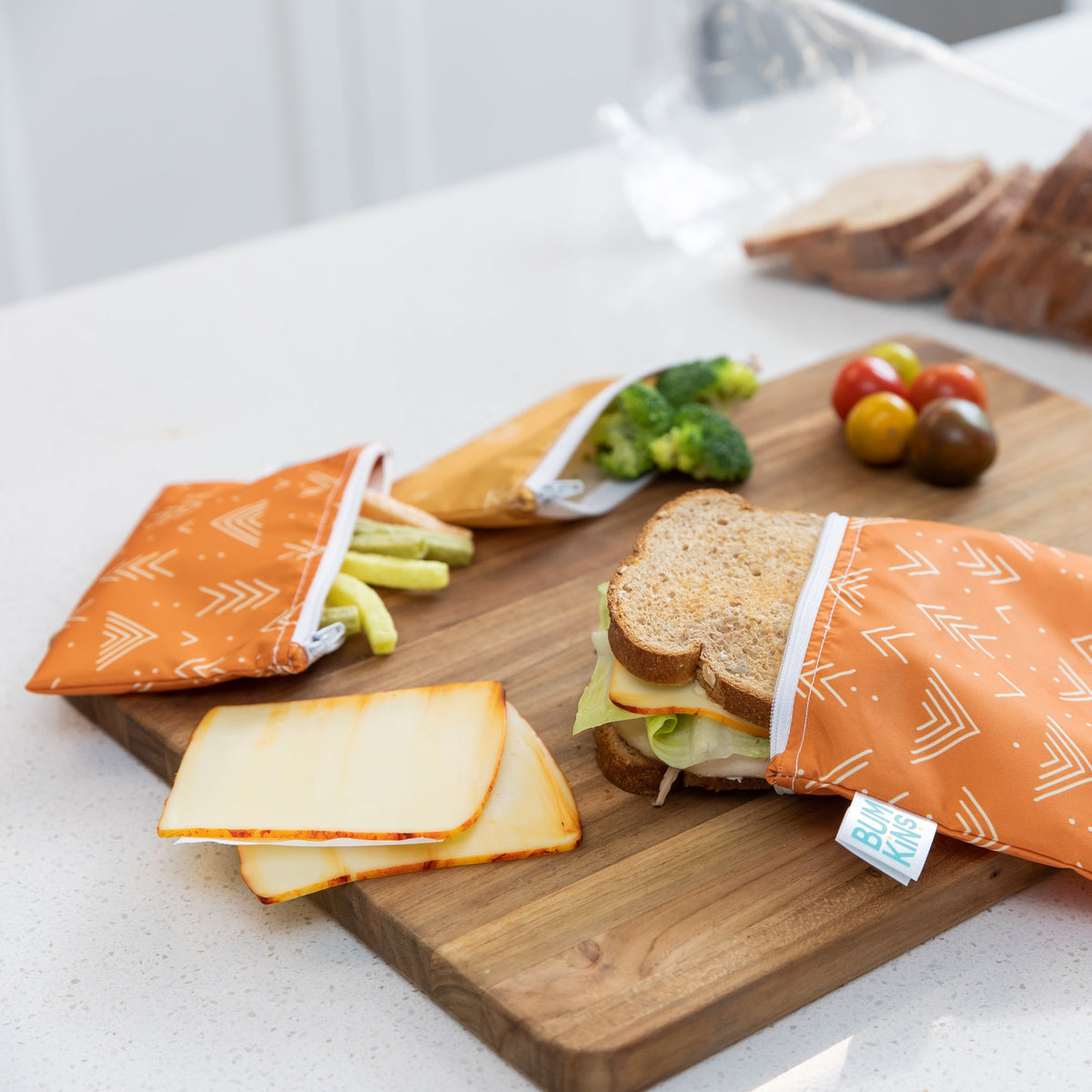 Bumkins Quality | Reusable Snack Bag 4 Pack: Desert Boho