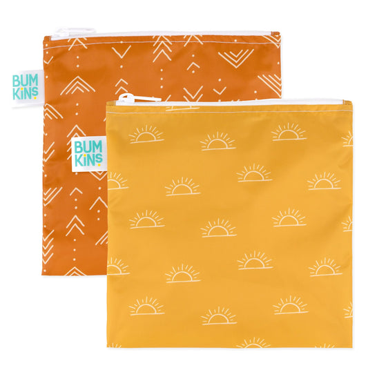 Bumkins Exclusive | Reusable Chic Sun + Grounded Boho Print Sandwich Bag Set